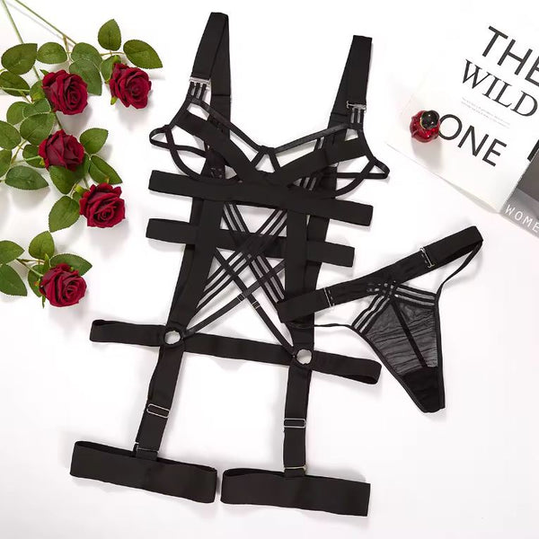 Lingerie Sexy Fancy Underwear Delicate Luxury Erotic Sets With Chain Bra And Panty Set Garters Intimate