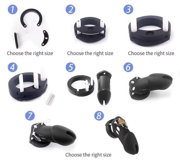 Purple Long Silicone Chastity Cock Cage