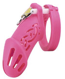 Pink Long Silicone Chastity Cock Cage
