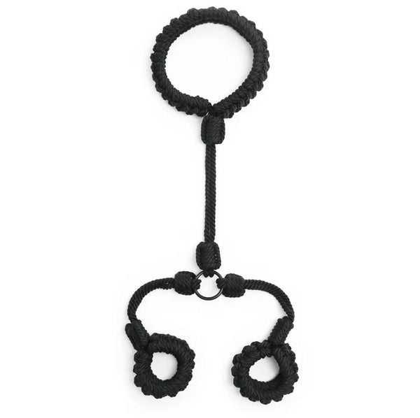 Shibari Black Rope Collar & Cuffs