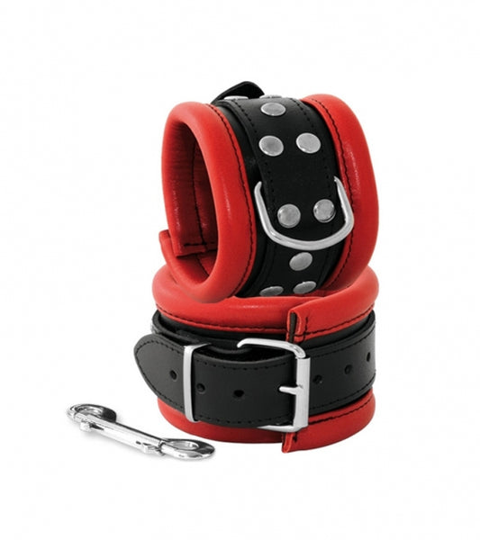 Luxury Leather Black & Red Bondage Kit