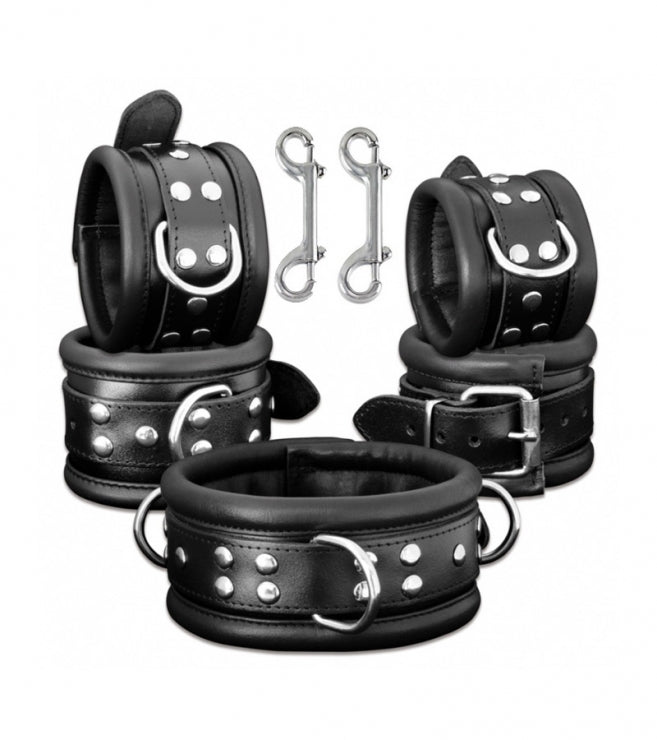Luxury Leather Black  Bondage Kit