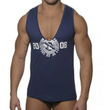 ES Collection Low V-neck Blue Singlet