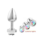 Large Light Up Silver Anal Plug