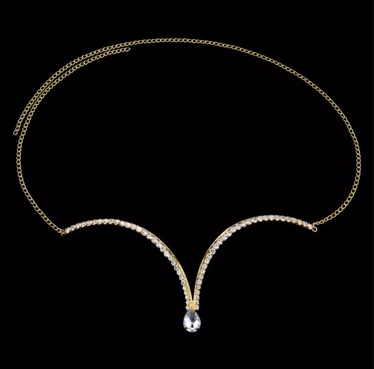 White Gemstone Chest Bust Chain