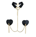 Textured Choker Harness with nipple pasties