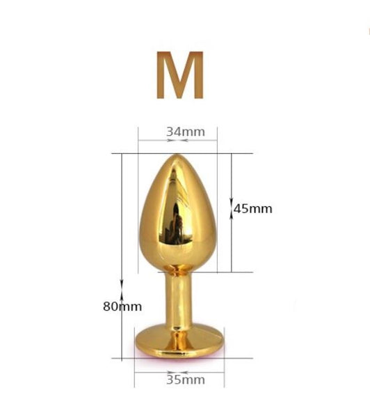 Medium Jewelled Gold Anal Plug