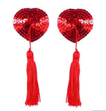 Red Sequin Heart Nipple Pasties