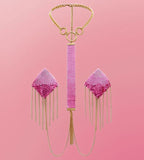 Glowmail Choker Harness with nipple pasties