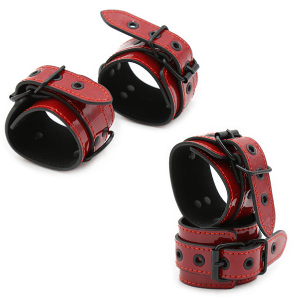 Red Glossy Wrist & Ankle cuffs