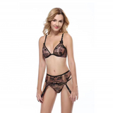 Bree Soft Lace Lingerie Set: Brown