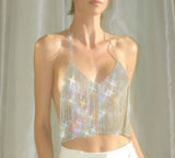 Rhinestone Waterfall Top