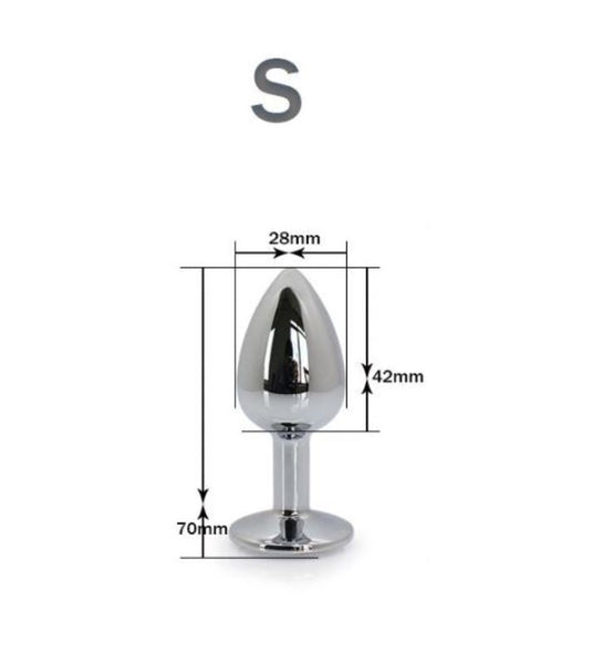 Small Jewelled Silver Anal Plug