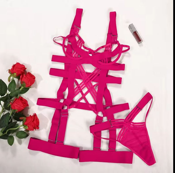 Lingerie Sexy Fancy Underwear Delicate Luxury Erotic Sets With Chain Bra And Panty Set Garters Intimate