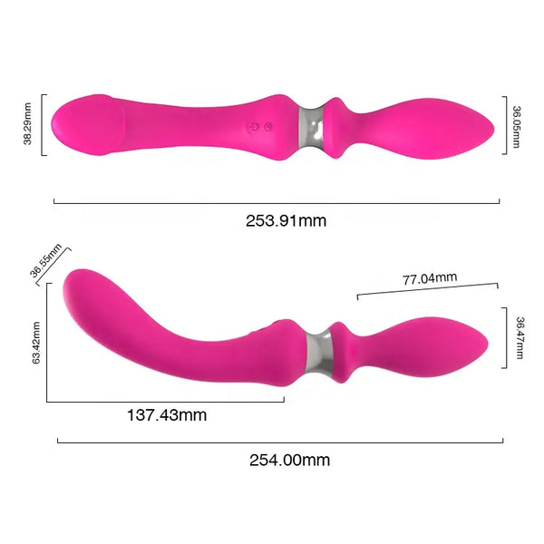 Dual Head powerful sex silicone vagina massager g spot dildo vibrator butt plug sex toys for women
