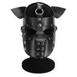 PU Leather Puppy Mask - Black