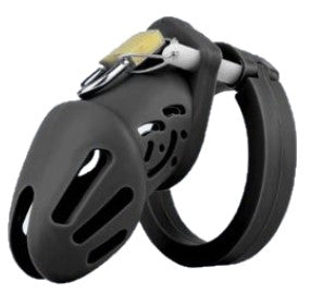 Black Short Silicone Chastity Cock Cage