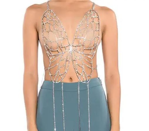Rhinestone Butterfly Top