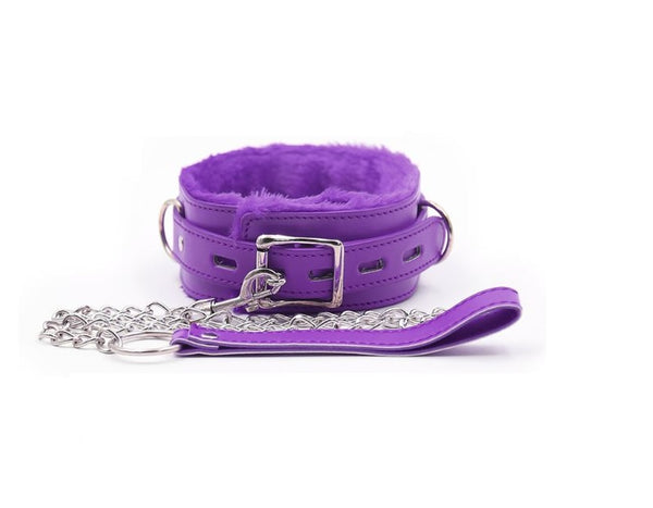 Sturdy Fluffy Collar with chain Leash