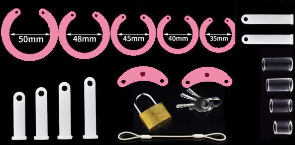 Pink Long Silicone Chastity Cock Cage