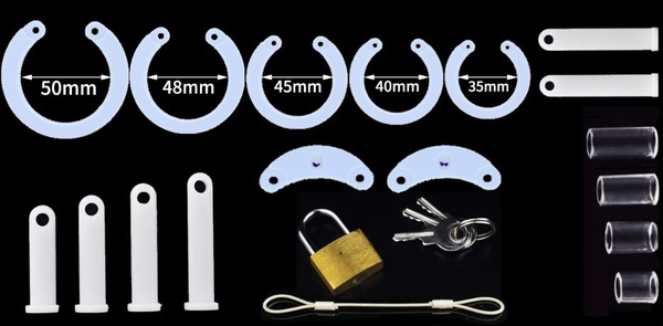 White Long Silicone Chastity Cock Cage