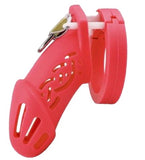 Red Long Silicone Chastity Cock Cage
