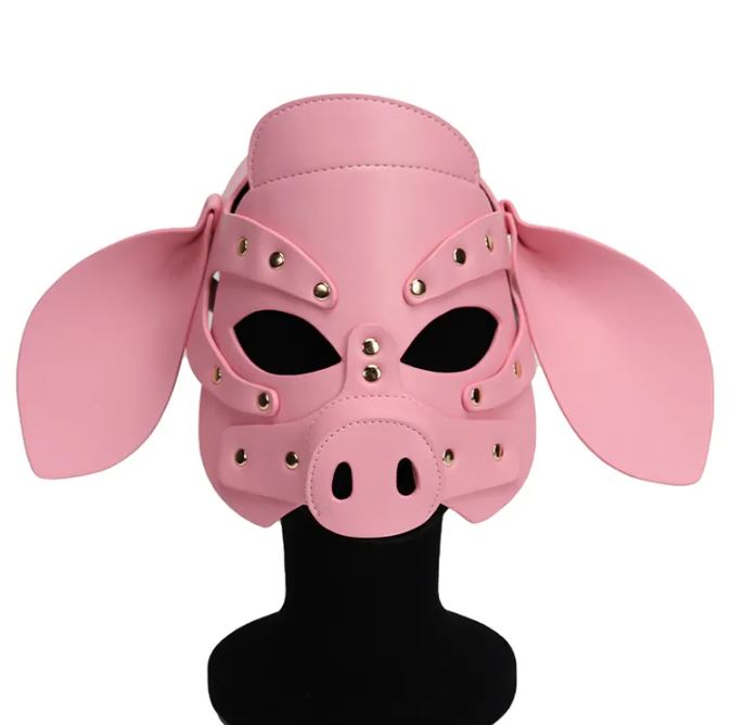 PU Leather Pig Mask - Pink