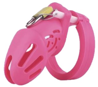 Pink Short Silicone Chastity Cock Cage