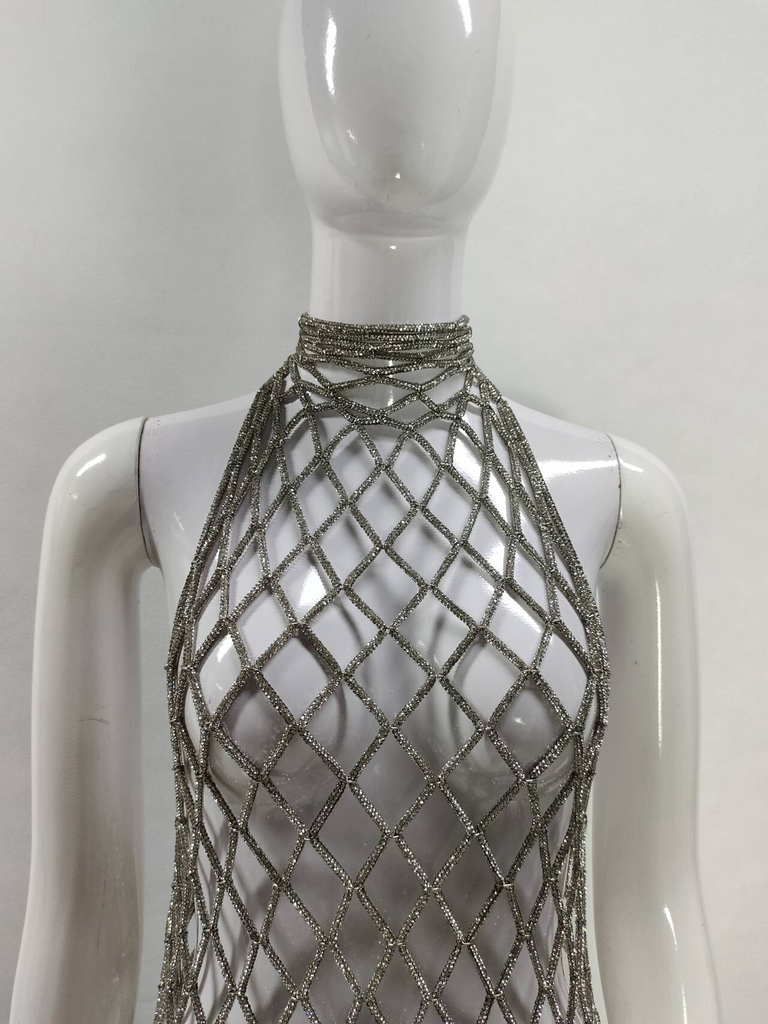Crystal Halter Ball Gown