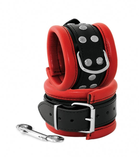 Luxury Leather Black & Red Bondage Kit
