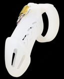 White Long Silicone Chastity Cock Cage