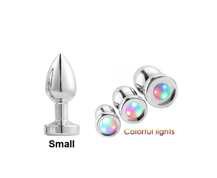 Small Light Up Silver Anal Plug