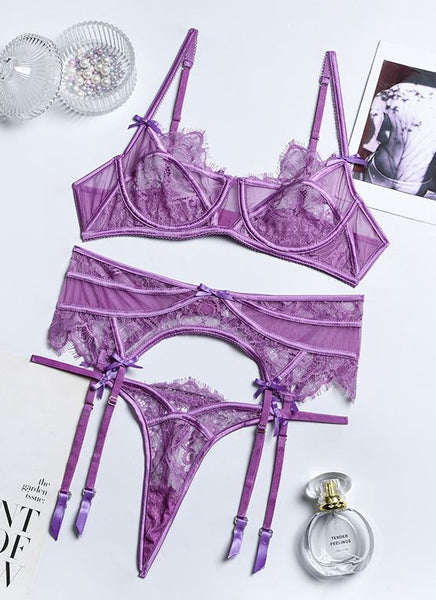 Allure Lingerie Set: Lavender