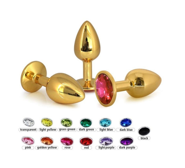 Small Jeweled Gold Anal Plug