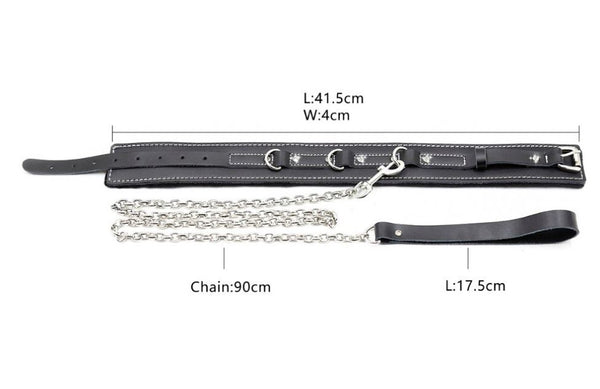 Black with White Stitching Collar