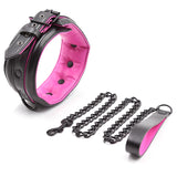 Pink and Black Padded Collar With Leash