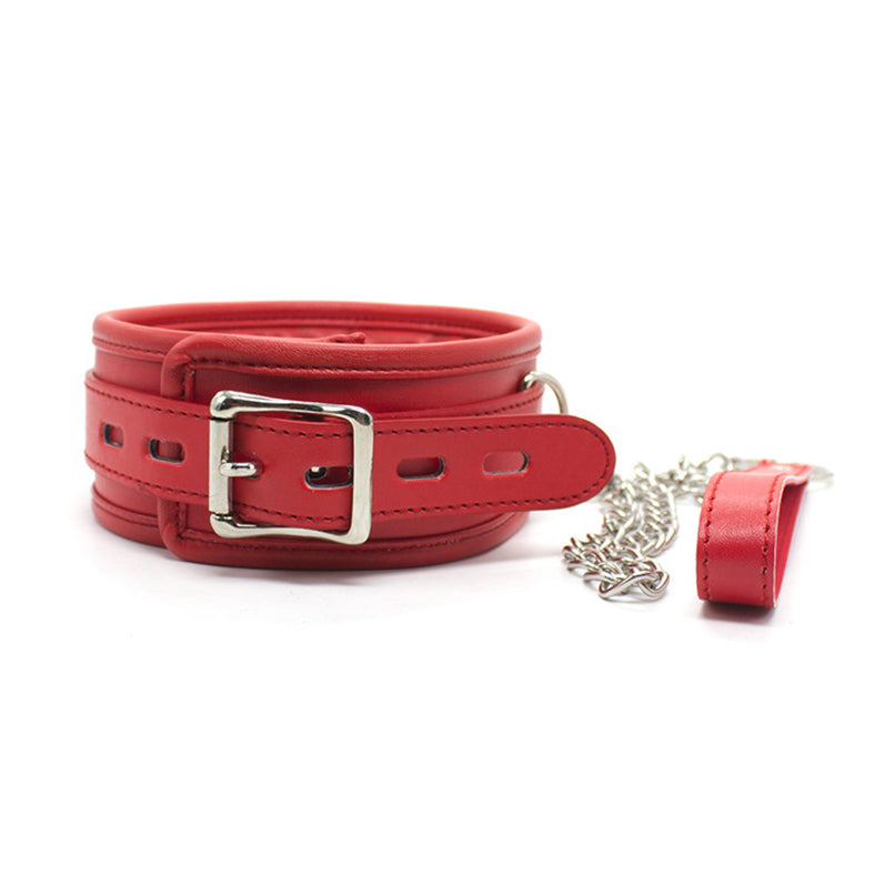 Red Padded Collar With Leash