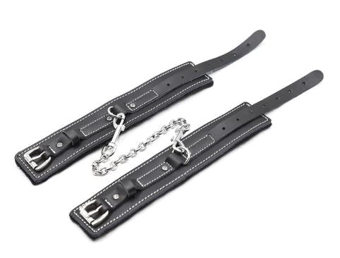 Black with White Stitching Ankle Restraints