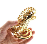 Gold Snake Steel Chastity Cock Cage