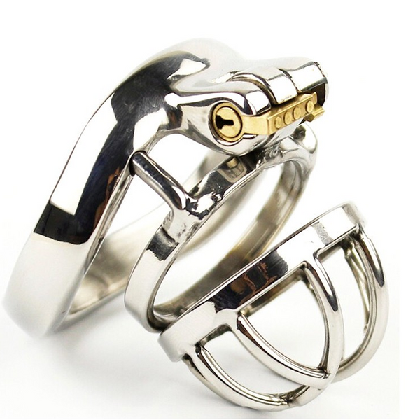Two Ring Arc Tip Steel Chastity Cock Cage