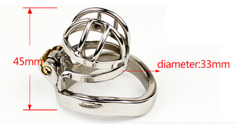 Two Ring Arc Tip Steel Chastity Cock Cage