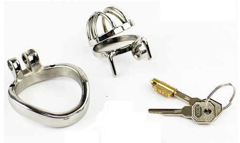 Two Ring Arc Tip Steel Chastity Cock Cage