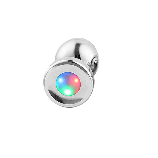Large Light Up Silver Anal Plug