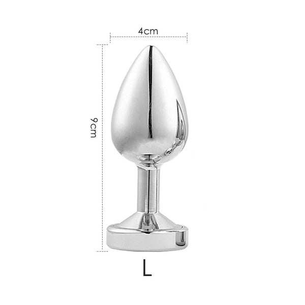 Large Light Up Silver Anal Plug