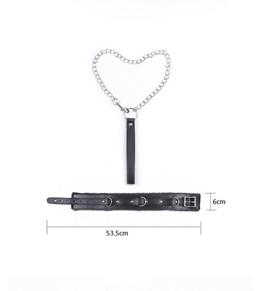 Sturdy Fluffy Collar with chain Leash