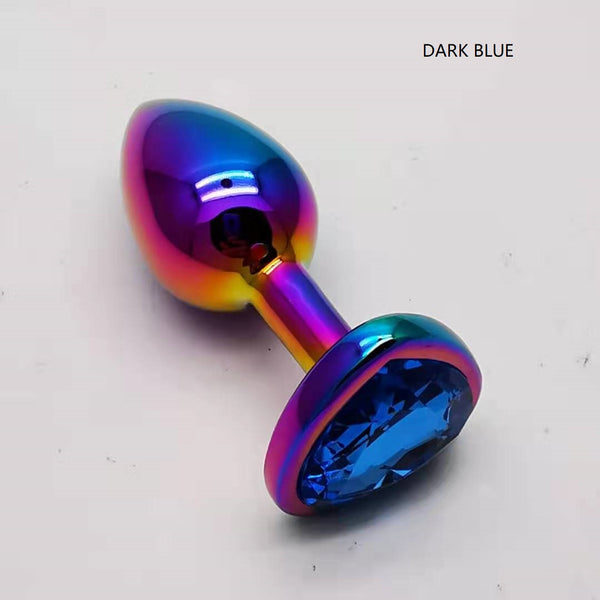 LARGE - Rainbow Heart Gem Butt Plug