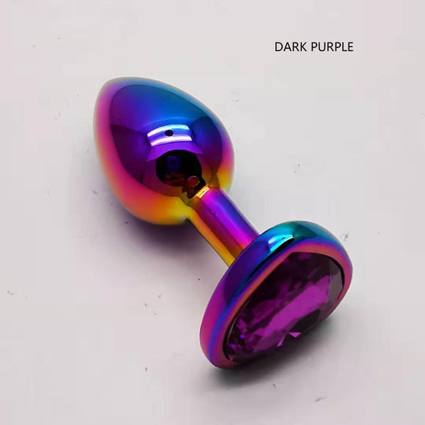 LARGE - Rainbow Heart Gem Butt Plug