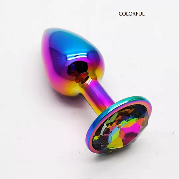 LARGE - Rainbow Heart Gem Butt Plug