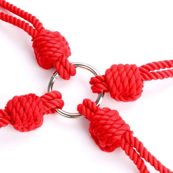 Shibari Red Rope Hogtie Cuffs