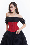 Red Embroidered Under Bust Corset